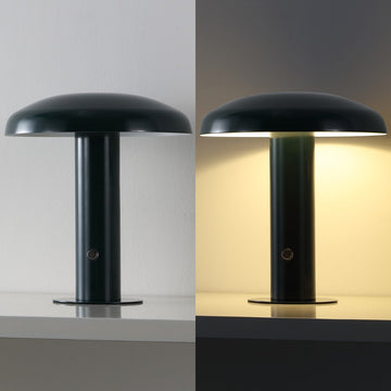 Suillius 11" Contemporary Bohemian Rechargeable/Cordless Iron Integrated LED Mushroom Table Lamp